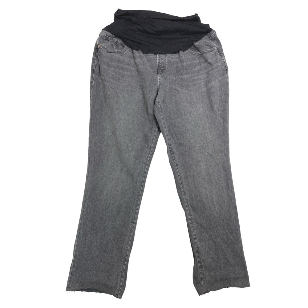 Old Navy Maternity Slouchy Straight Jeans Grey Full Panel size 16 long